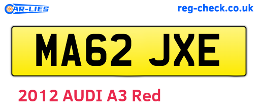 MA62JXE are the vehicle registration plates.