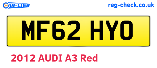 MF62HYO are the vehicle registration plates.