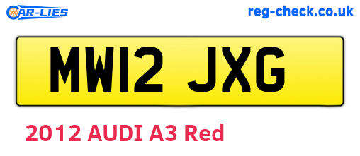 MW12JXG are the vehicle registration plates.