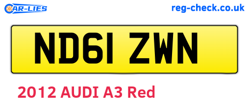 ND61ZWN are the vehicle registration plates.