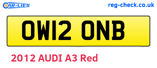 OW12ONB are the vehicle registration plates.