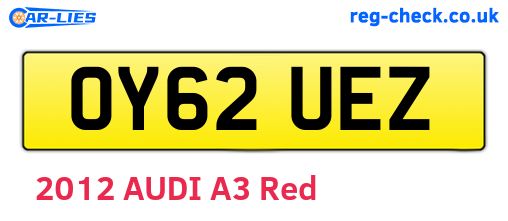 OY62UEZ are the vehicle registration plates.
