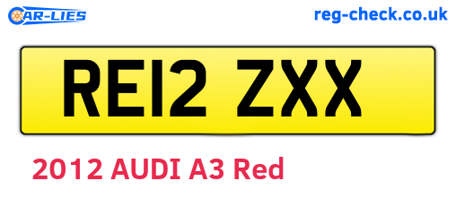 RE12ZXX are the vehicle registration plates.