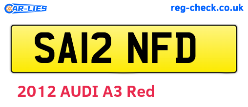 SA12NFD are the vehicle registration plates.