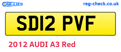 SD12PVF are the vehicle registration plates.