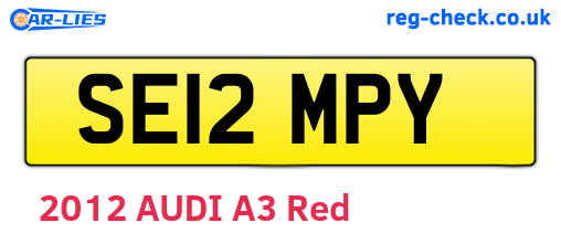 SE12MPY are the vehicle registration plates.