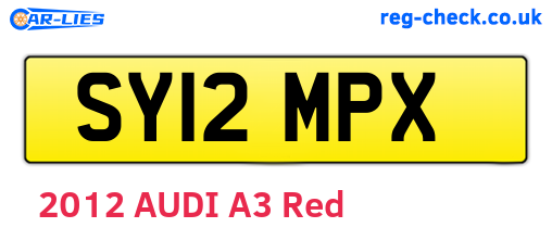 SY12MPX are the vehicle registration plates.