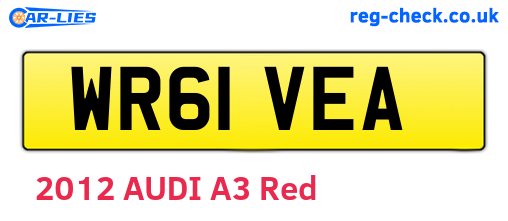 WR61VEA are the vehicle registration plates.