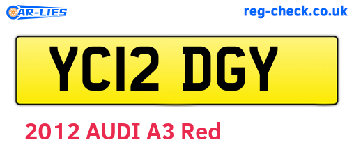 YC12DGY are the vehicle registration plates.