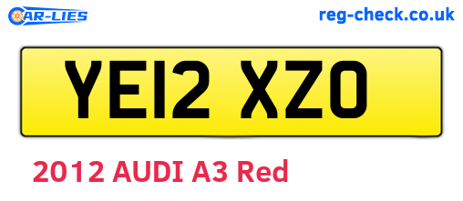 YE12XZO are the vehicle registration plates.
