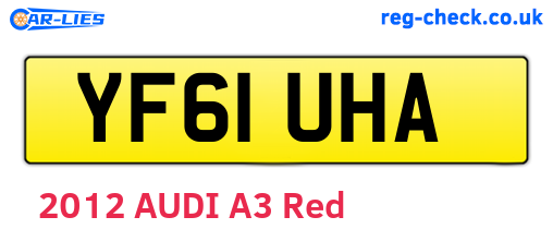 YF61UHA are the vehicle registration plates.
