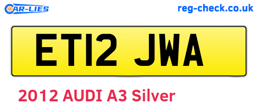 ET12JWA are the vehicle registration plates.