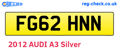 FG62HNN are the vehicle registration plates.