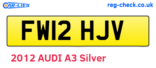 FW12HJV are the vehicle registration plates.