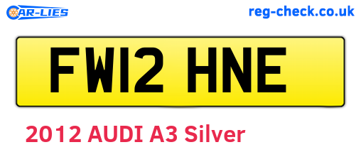 FW12HNE are the vehicle registration plates.