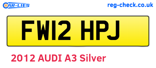FW12HPJ are the vehicle registration plates.