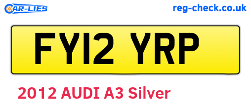FY12YRP are the vehicle registration plates.