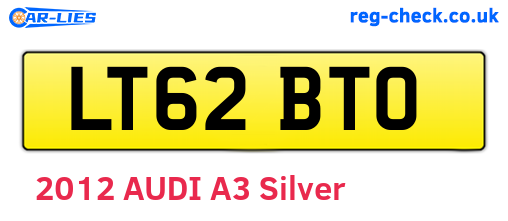 LT62BTO are the vehicle registration plates.