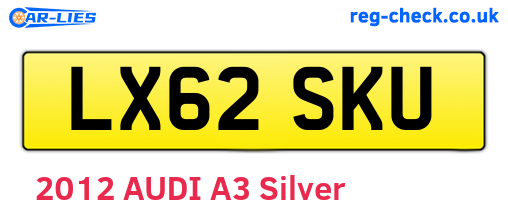 LX62SKU are the vehicle registration plates.