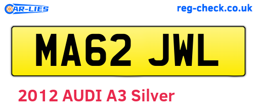 MA62JWL are the vehicle registration plates.