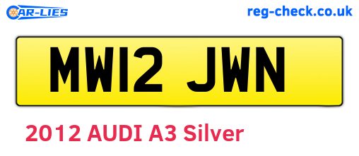 MW12JWN are the vehicle registration plates.