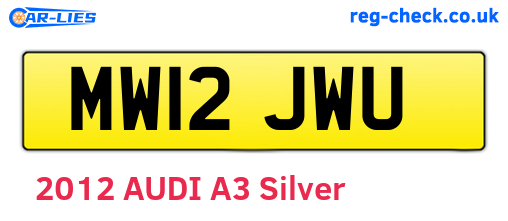 MW12JWU are the vehicle registration plates.