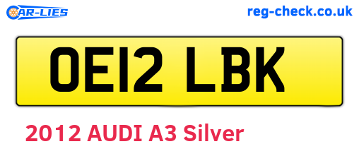OE12LBK are the vehicle registration plates.