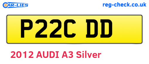 P22CDD are the vehicle registration plates.