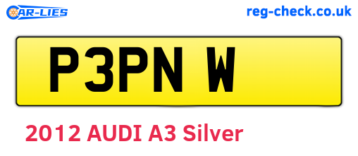 P3PNW are the vehicle registration plates.