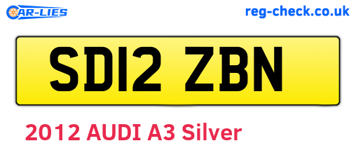 SD12ZBN are the vehicle registration plates.