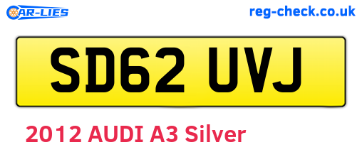 SD62UVJ are the vehicle registration plates.
