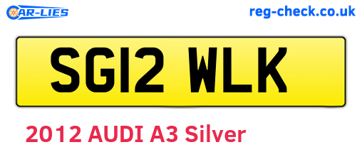 SG12WLK are the vehicle registration plates.