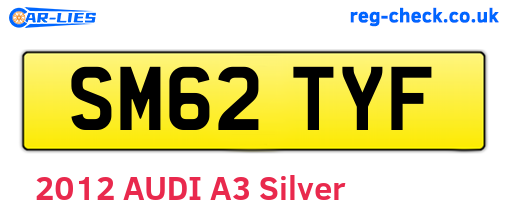 SM62TYF are the vehicle registration plates.