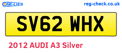 SV62WHX are the vehicle registration plates.