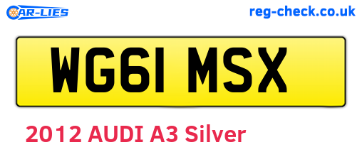 WG61MSX are the vehicle registration plates.