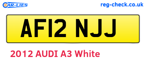 AF12NJJ are the vehicle registration plates.