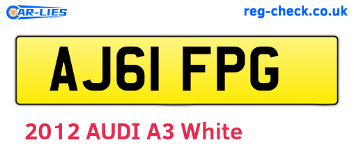 AJ61FPG are the vehicle registration plates.