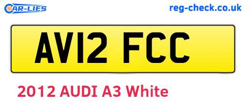AV12FCC are the vehicle registration plates.