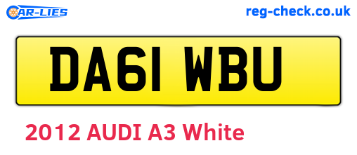 DA61WBU are the vehicle registration plates.
