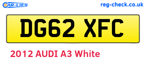 DG62XFC are the vehicle registration plates.