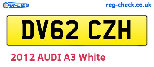 DV62CZH are the vehicle registration plates.
