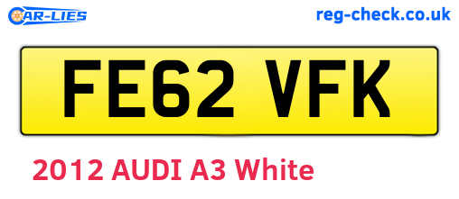FE62VFK are the vehicle registration plates.