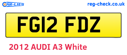 FG12FDZ are the vehicle registration plates.