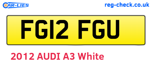 FG12FGU are the vehicle registration plates.