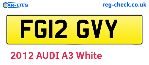 FG12GVY are the vehicle registration plates.