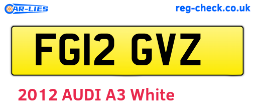 FG12GVZ are the vehicle registration plates.
