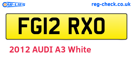 FG12RXO are the vehicle registration plates.