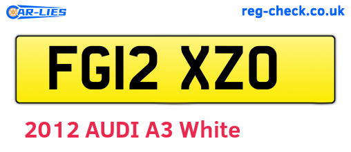 FG12XZO are the vehicle registration plates.