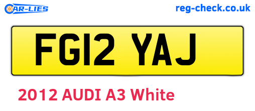 FG12YAJ are the vehicle registration plates.