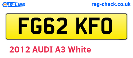FG62KFO are the vehicle registration plates.